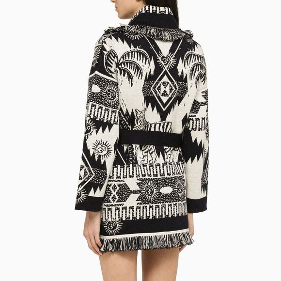 Alanui Black/White Jacquard Cardigan - Picture 3 of 4